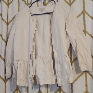 LOFT Peplum Bomber Jacket
